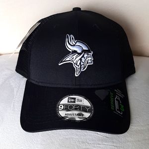 New Era 9FORTY MN Vikings black & white adjustable hat